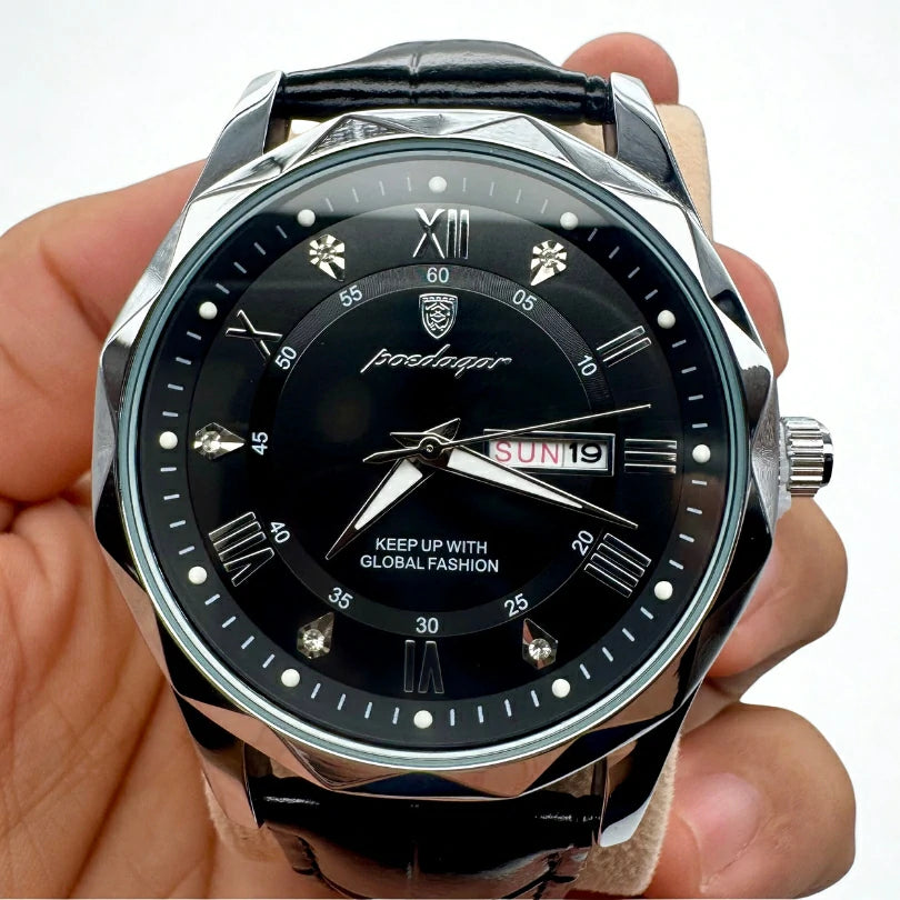 Reloj De Lujo Para Hombre Premium Silver Black