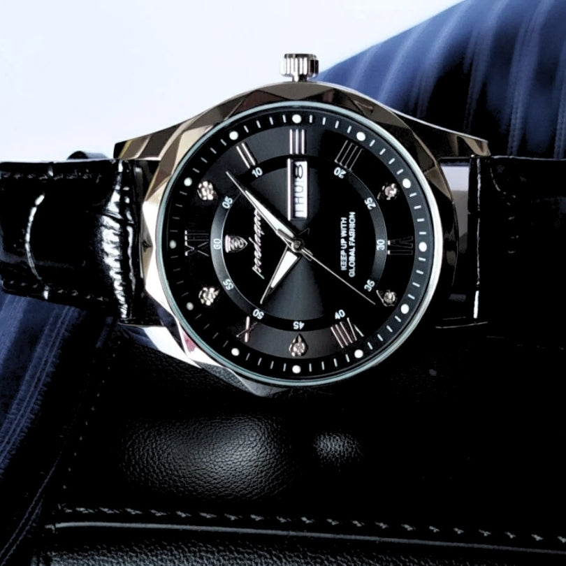 Reloj De Lujo Para Hombre Premium Silver Black