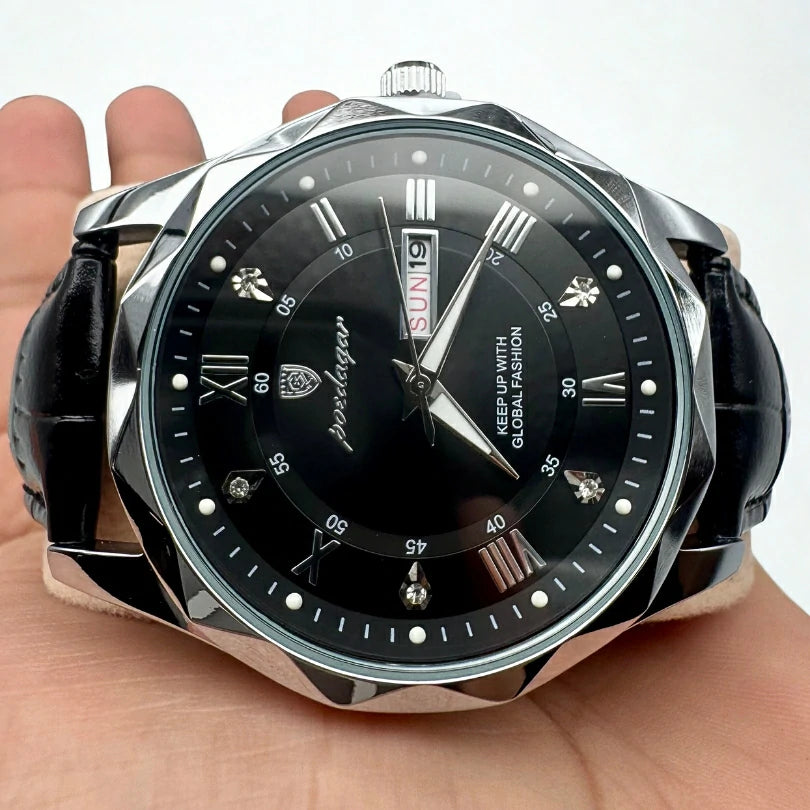 Reloj De Lujo Para Hombre Premium Silver Black