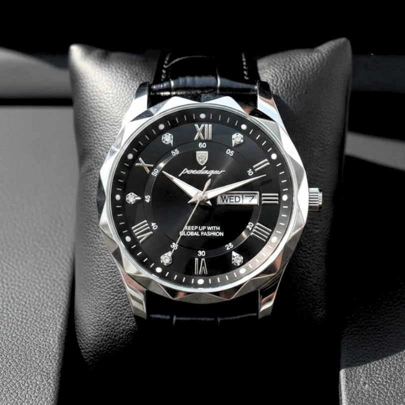 Reloj De Lujo Para Hombre Premium Silver Black