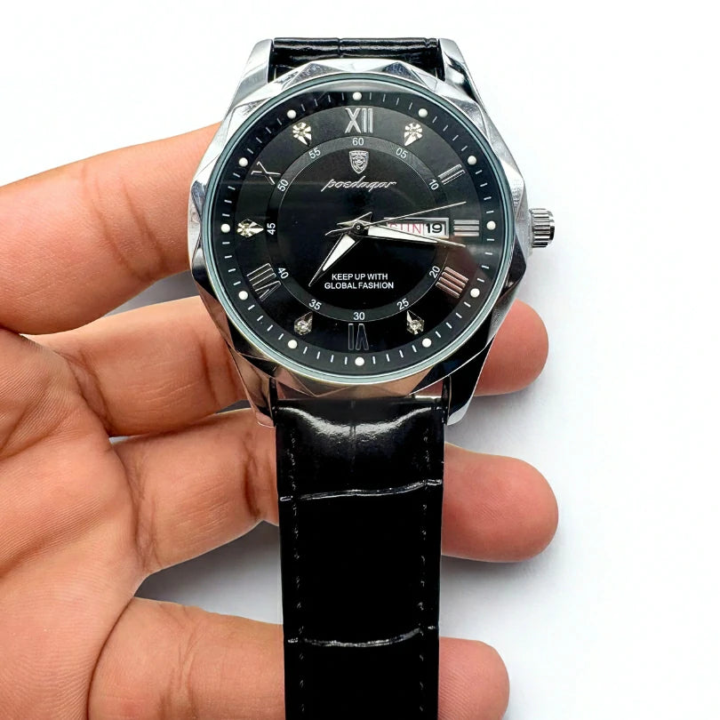 Reloj De Lujo Para Hombre Premium Silver Black