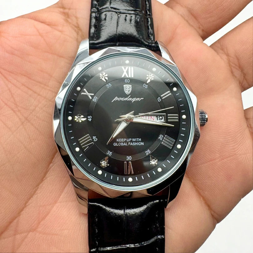 Reloj De Lujo Para Hombre Premium Silver Black