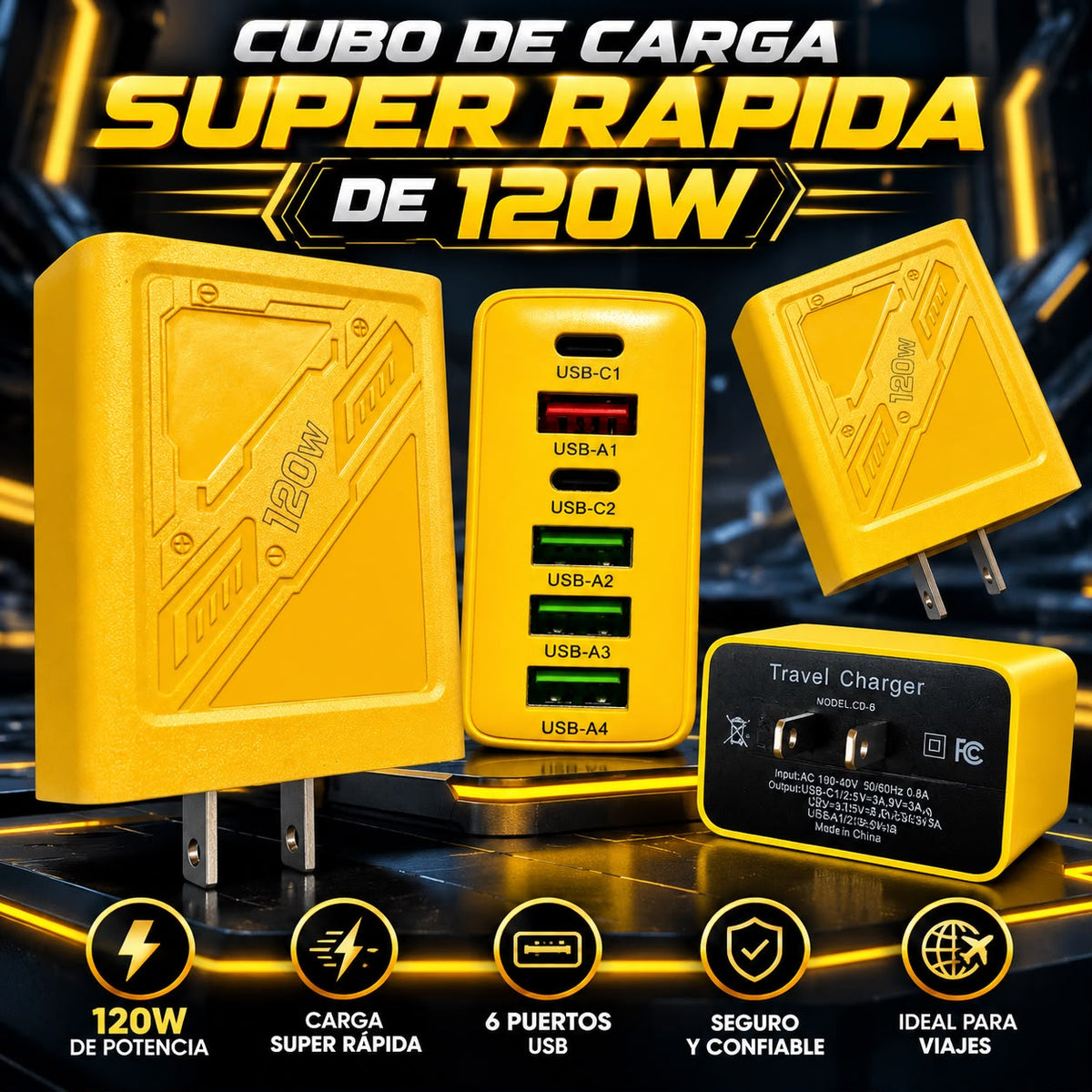 Cubo De Carga Super Rápida De 120W